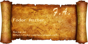 Fodor Aszter névjegykártya